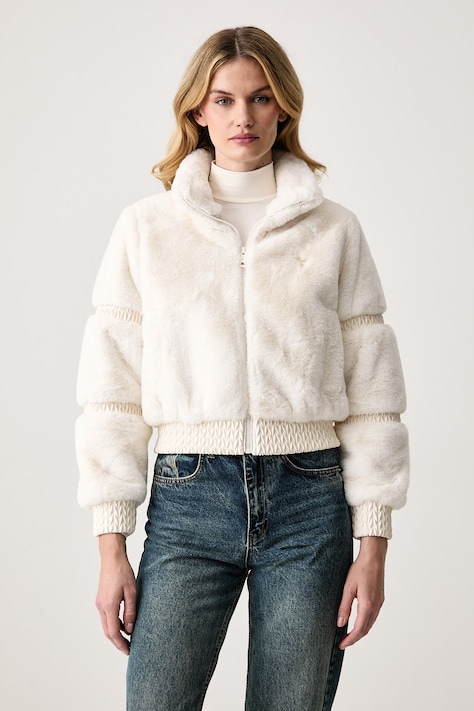 Guess Jachetă scurtă pentru femei CARLA bej V6BL14 W4519
