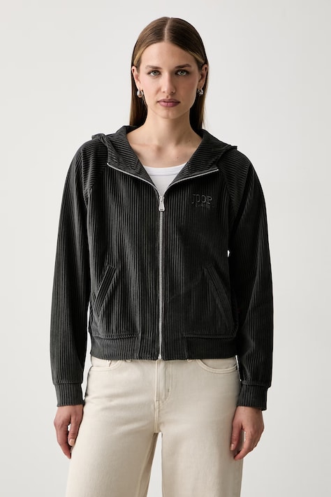 Joop! felpa con cappuccio da donna in velluto grigia 30104264