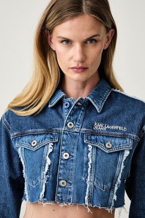 Karl Lagerfeld Jeans джинсова куртка жіноча бавовняна — AW26-KUDZM1, блакитний — фото 4