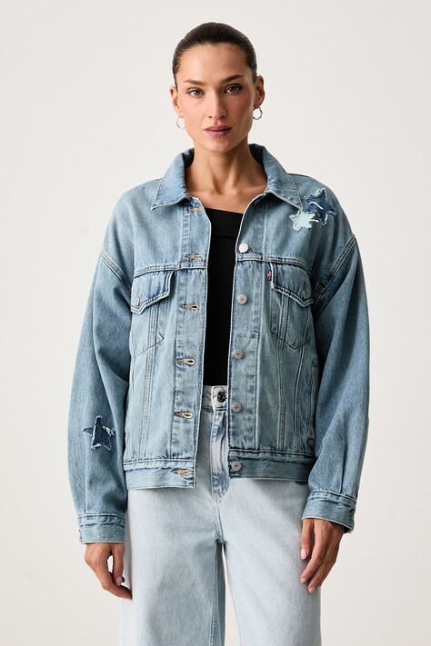 Levi's Jeans jakna ženska denim 90S TRUCKER modra A1743-0168