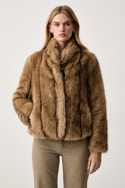 Twinset Krótki płaszcz damski beżowy 262AQ2100