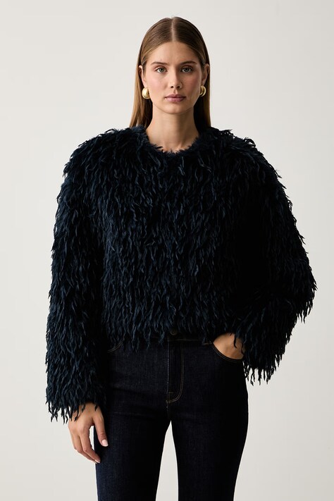 Twinset krótka kurtka damska granatowa 262AP2441