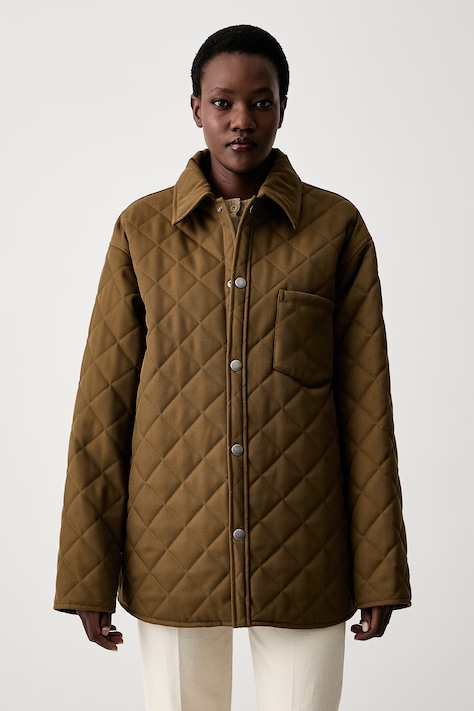 A.P.C. kurtka przejściowa damska z dodatkiem wełny blouson georges zielona PSANG.M32034