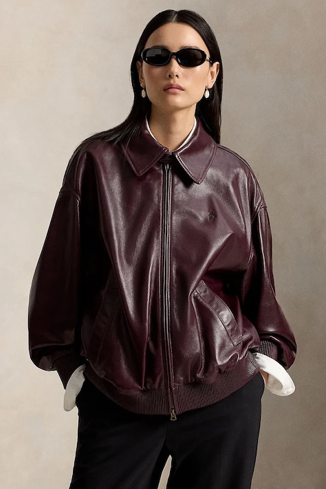 Polo Ralph Lauren Giacca da donna in pelle violetta 211A99732