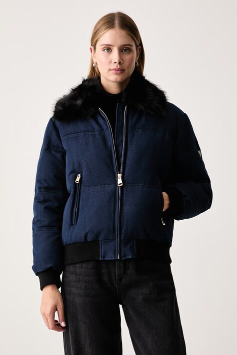 Guess Prešita jakna ženska IVANA mornarsko modra W6BL62 W4205