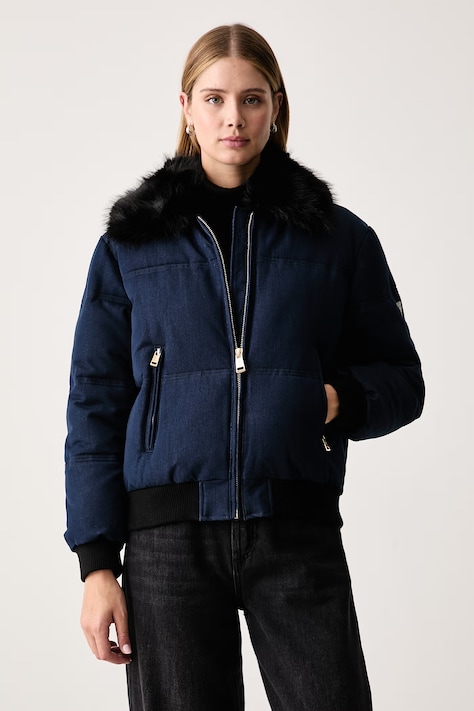 Guess Prešita jakna ženska IVANA mornarsko modra W6BL62 W4205