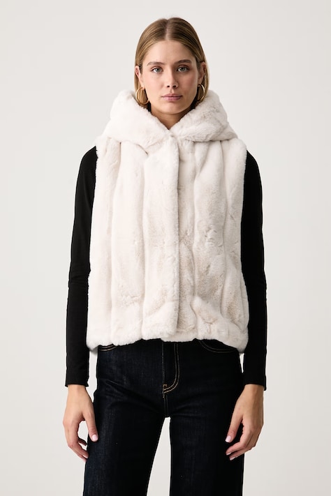 Guess Gilet con cappuccio da donna SOPHY beige W5BL99 WDCH0