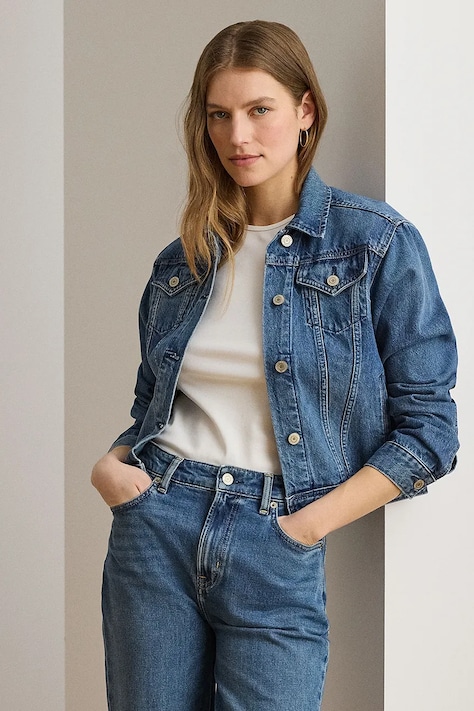 Lauren Ralph Lauren bunda dámská džínová modrá 200P14154
