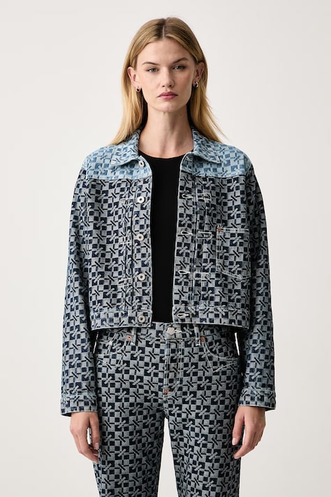 Kenzo Kurtka damska jeansowa niebieska FG62DV2677J9