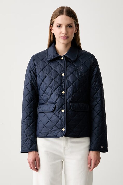 Tommy Hilfiger prošívaná bunda dámská námořnická modř WW0WW50936