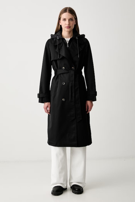 DKNY trencz damski czarny DLEMPX66