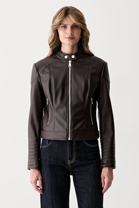 Guess μεταβατικό μπουφάν γυναικείο MARLENE καφέ W6YL25 W2914