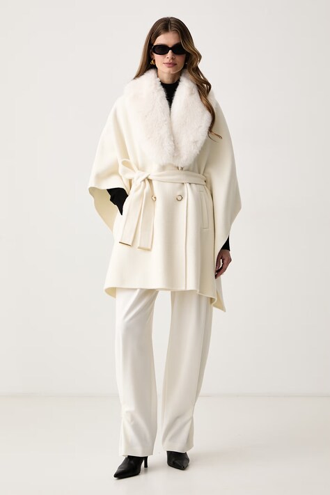 Marciano by Guess Poncho damskie z wełną ICE beżowe G6BL02 W4331