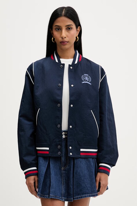 Tommy Jeans яке бомбър дамско тъмносиньо DW0DW22919