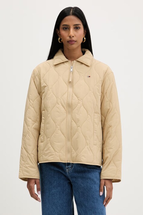 Tommy Jeans kurtka przejściowa damska beżowa DW0DW22909