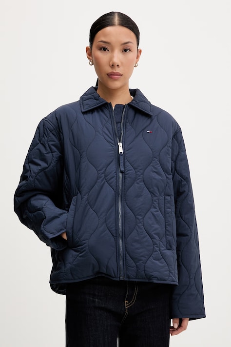 Tommy Jeans μεταβατικό μπουφάν γυναικείο σκούρο μπλε DW0DW22909