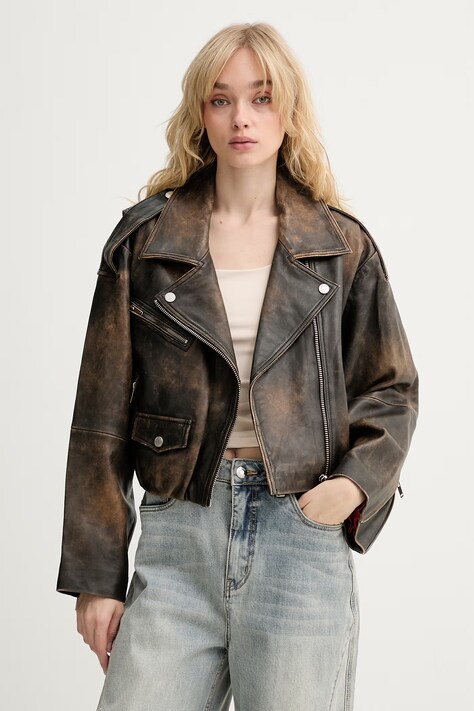 Gestuz ramoneska damska skórzana GZdiana brązowa 10911257