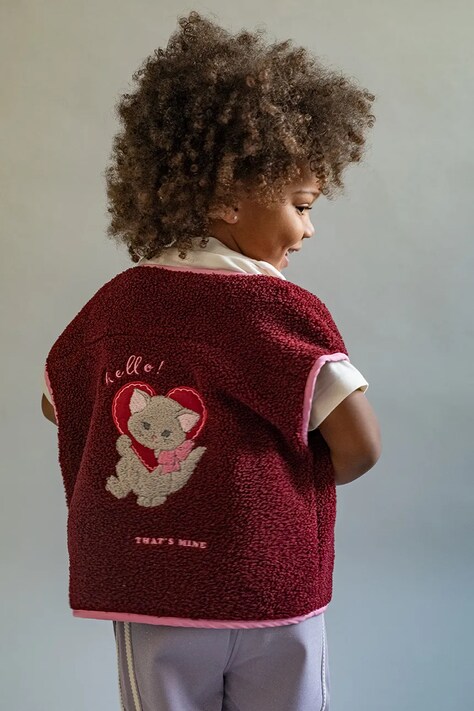 That's mine Bezrękawnik dziecięcy polarowy Jordan vest bordowy 253396