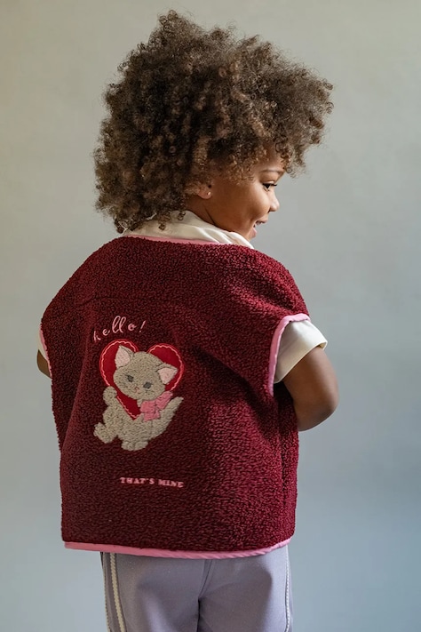 That's mine Bezrękawnik dziecięcy polarowy Jordan vest bordowy 253396