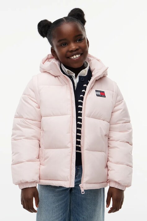 Tommy Hilfiger Kurtka pikowana dziecięca różowa KS0KS00760