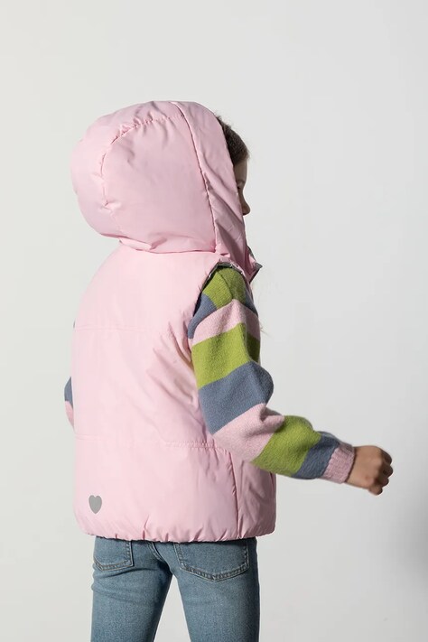 Coccodrillo Bezrękawnik dwustronny dziecięcy różowy OUTERWEAR GIRL KIDS