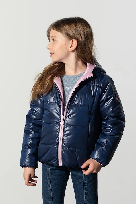 Coccodrillo Kurtka dwustronna dziecięca różowa OUTERWEAR GIRL KIDS