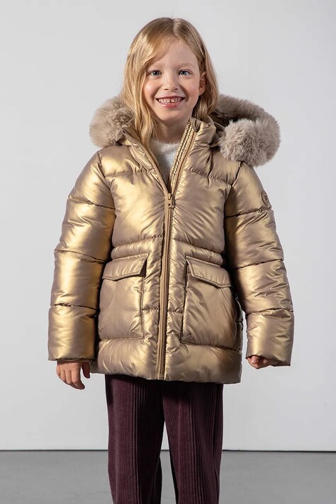 Coccodrillo Krótka kurtka dziecięca złota OUTERWEAR GIRL KIDS