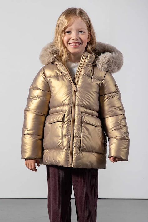 Coccodrillo Krótka kurtka dziecięca złota OUTERWEAR GIRL KIDS
