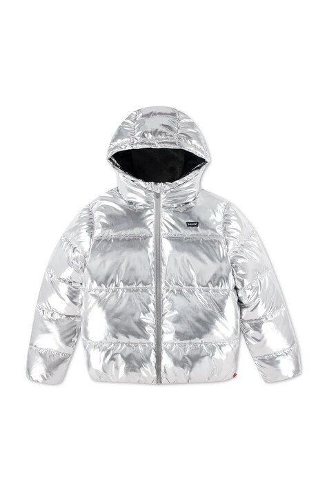 Levi's prešita jakna otroška CORE BATWING PUFFER srebrna 4ER430