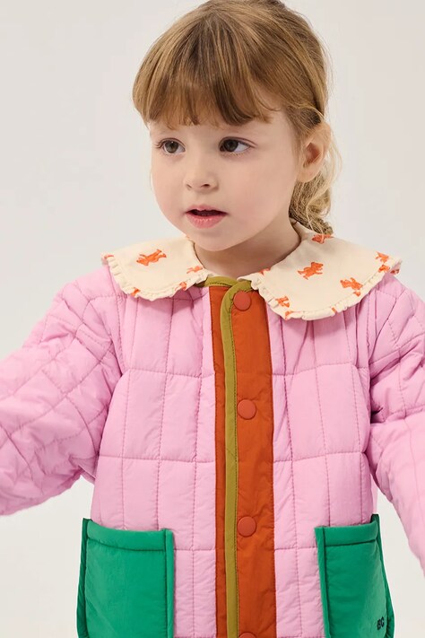 Bobo Choses Prešívaná bunda detská ružová B226AB093