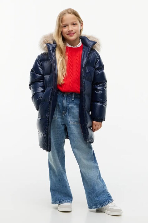 Tommy Hilfiger Kurtka puchowa dziecięca granatowa KG0KG09674