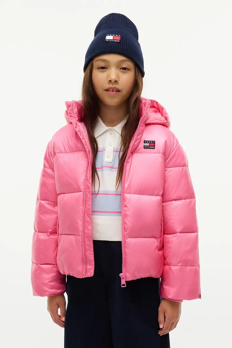 Tommy Hilfiger Kurtka dziecięca różowa KG0KG09586