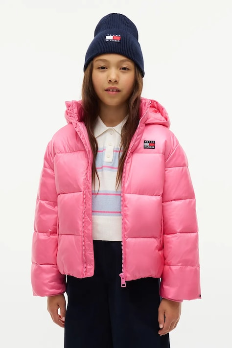 Tommy Hilfiger Kurtka dziecięca różowa KG0KG09586