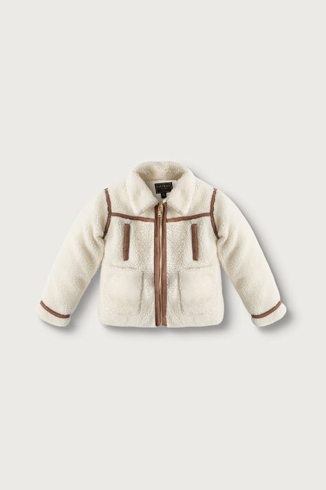 Guess Krótka kurtka dziecięca beżowa J6BL09 W4001