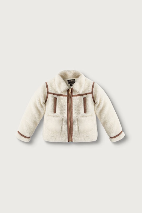 Guess Krótka kurtka dziecięca beżowa J6BL09 W4001