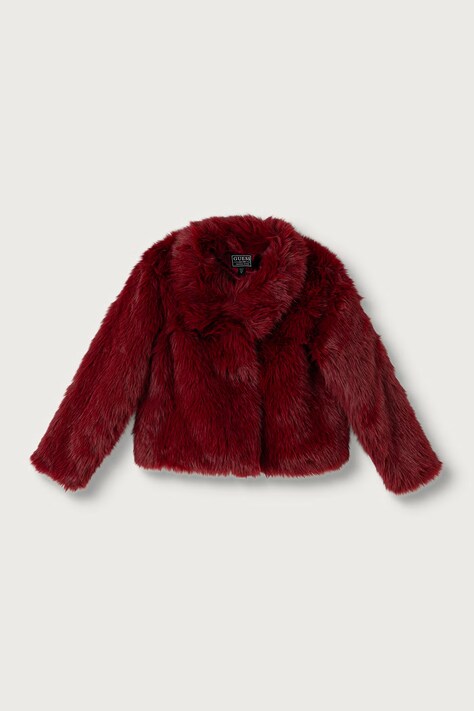 Guess Krótka kurtka dziecięca bordowa J6BL06 W3998