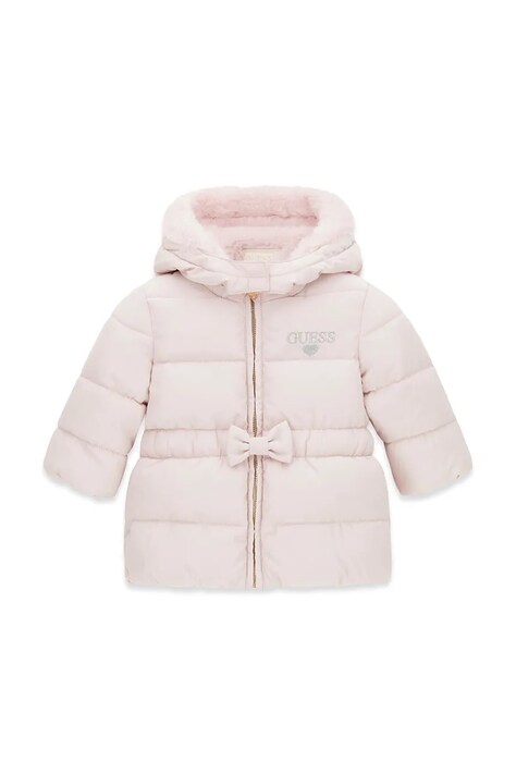 Guess Kurtka pikowana dziecięca różowa A6BL03 W4031