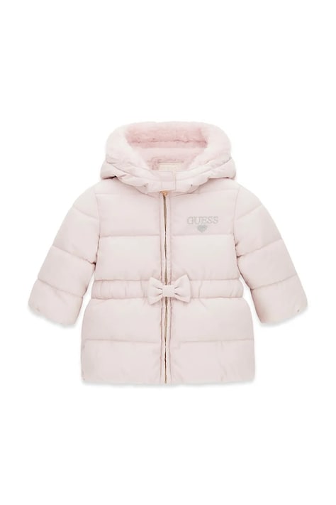 Guess Kurtka pikowana dziecięca różowa A6BL03 W4031