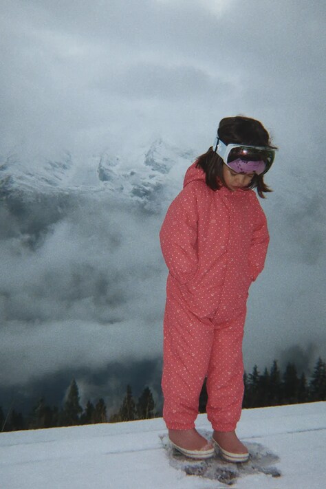 Konges Sløjd Kombinezon dziecięcy NOHR SNOWSUIT PRINT różowy KS105750