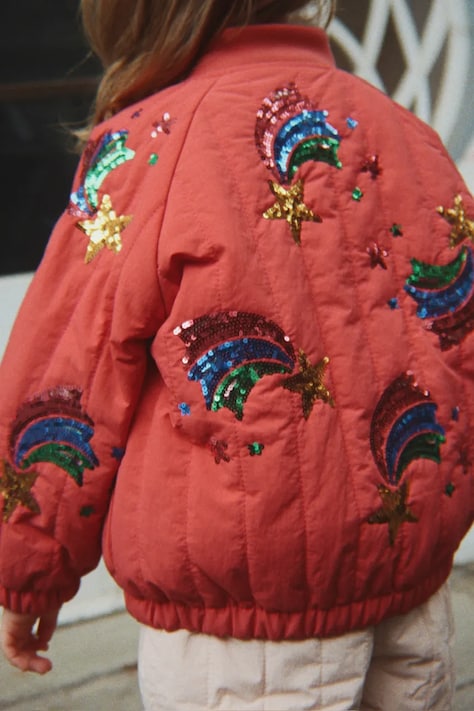 Konges Sløjd Bunda bomber detská JUNO SEQUIN RAINBOW BOMBER JACKET ružová KS105784