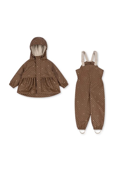 Konges Sløjd Overal dětský RAINY PALME SET GIRL hnědý KS105764