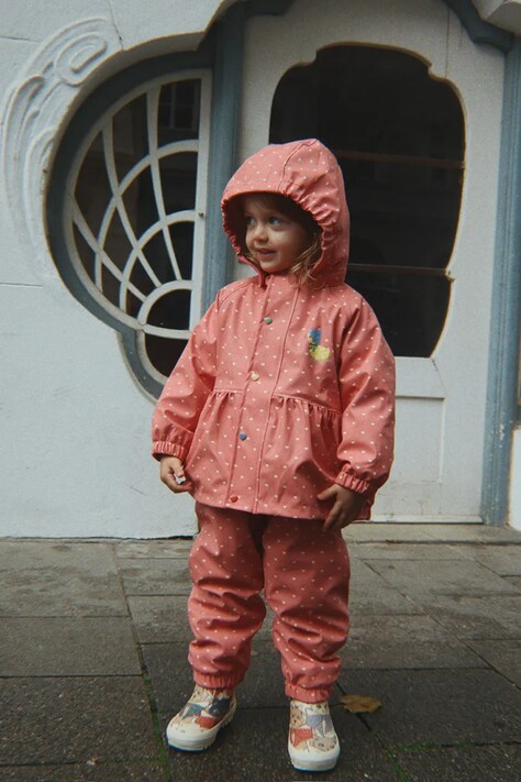 Konges Sløjd ολόσωμη φόρμα παιδική RAINY PALME DUCKLING SET GIRL ροζ KS105760