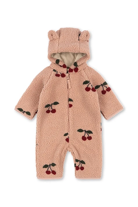 Konges Sløjd overal detský flísový JODY TEDDY ONESIE GRS ružový KS105721