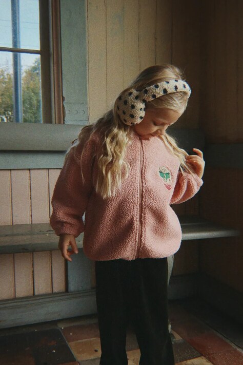Konges Sløjd μπουφάν παιδικό φλις JODY TEDDY JACKET GRS ροζ KS105720