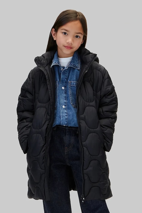 Calvin Klein Jeans Długa kurtka dziecięca czarna LVCKFJM16G