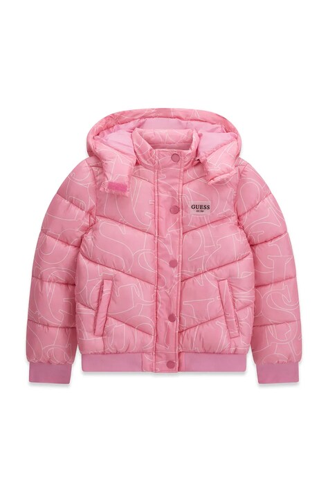 Guess kurtka pikowana dziecięca różowa J6YL01 W2607