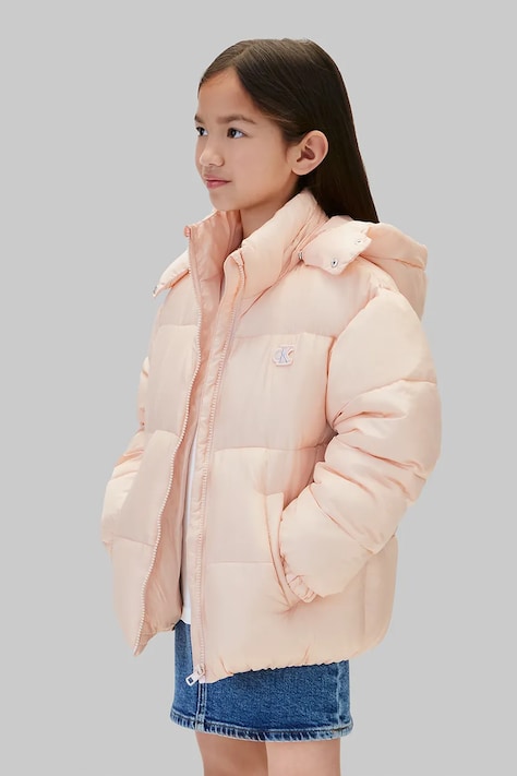 Calvin Klein Jeans Prešívaná bunda detská ružová LVCKTJM02G