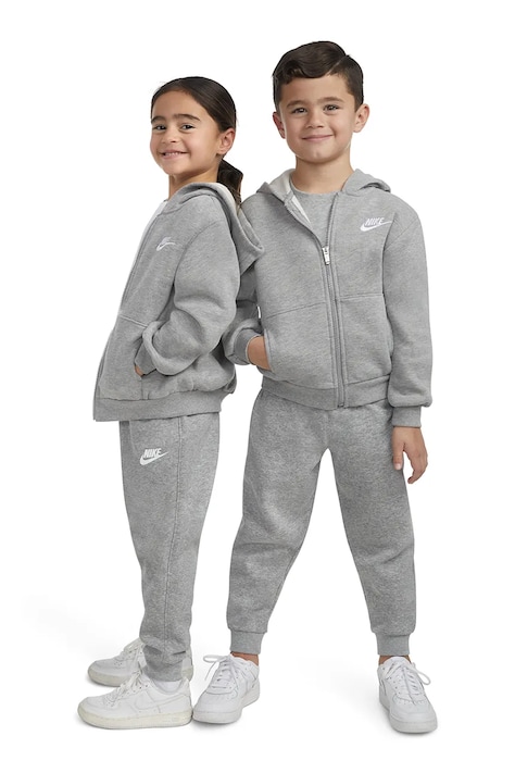 Nike Bluza rozpinana z kapturem dziecięca z bawełną szara 86L089
