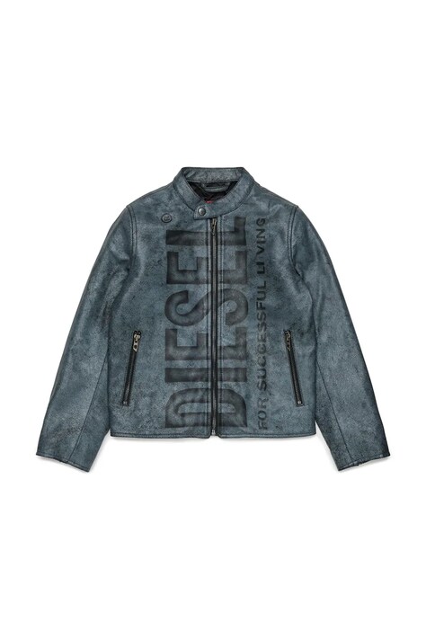 Diesel Skórzana dziecięca JLEVERT JACKET czarna J03023