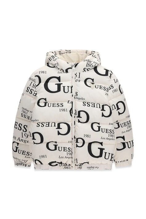 Guess Kurtka pikowana dziecięca biała H6BL05 W4160